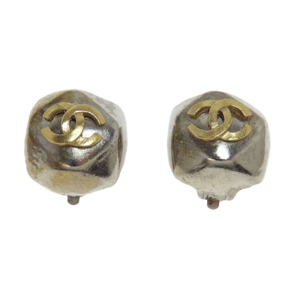 Chanel Coco Mark Silver Metal earring - Picture 1 of 5